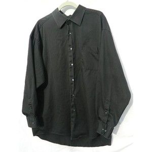 Vtg Courchevel by Damon Dress Shirt Men's 18.5 Neck Black L/S Egyptian Cotton 70